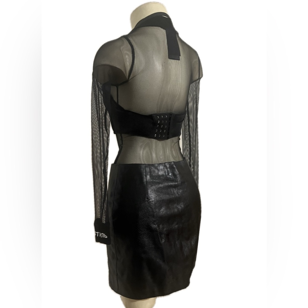 Heron Preston Gothic Black Mesh Bodysuit - Picture 5 of 9